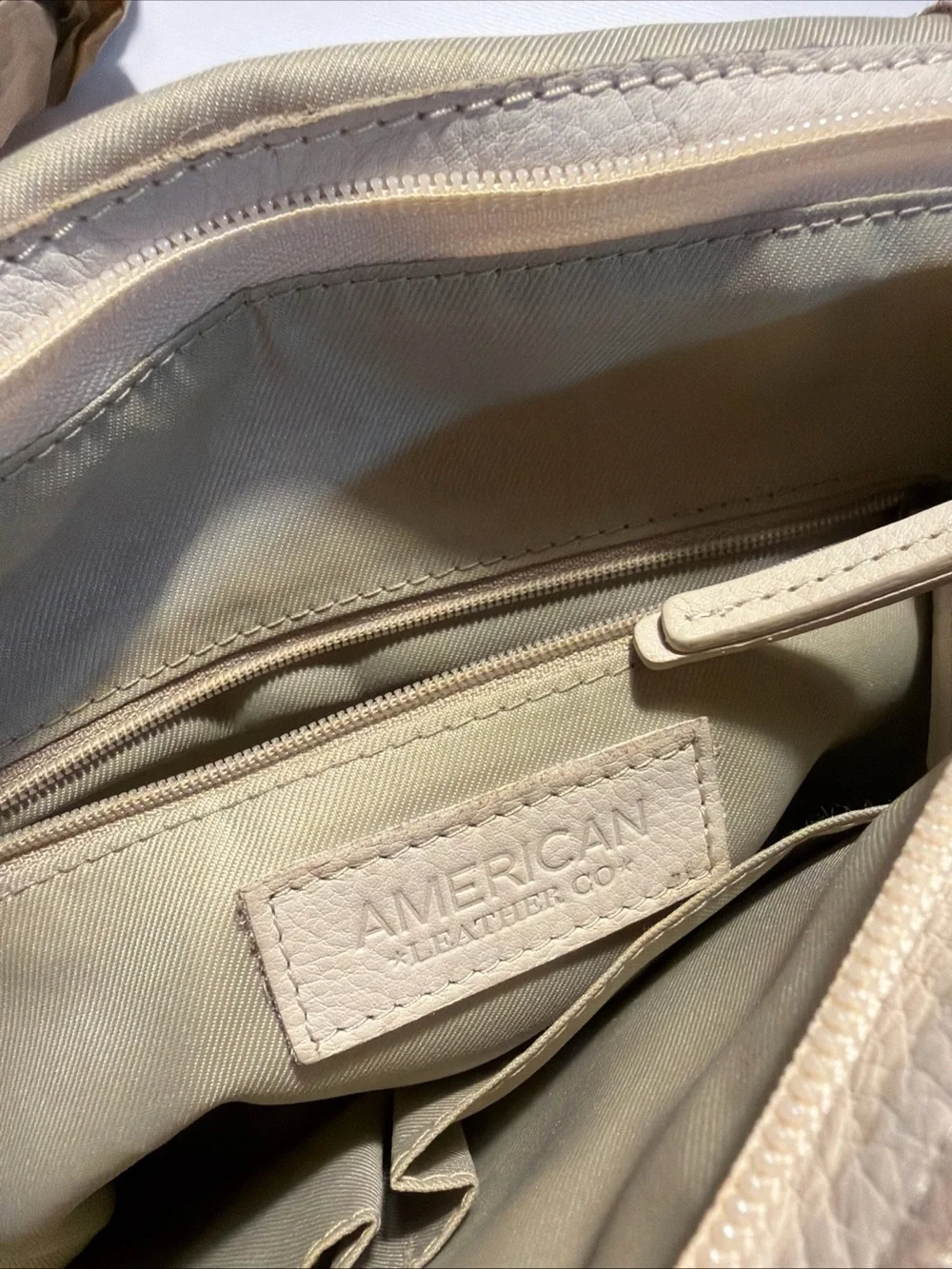 American Leather Co Liberty Small Backpack Cream Soft Leather Bag